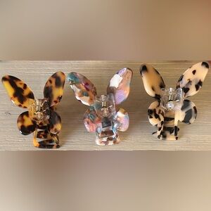 Set of 3 butterfly  Multicolor Hair Clips